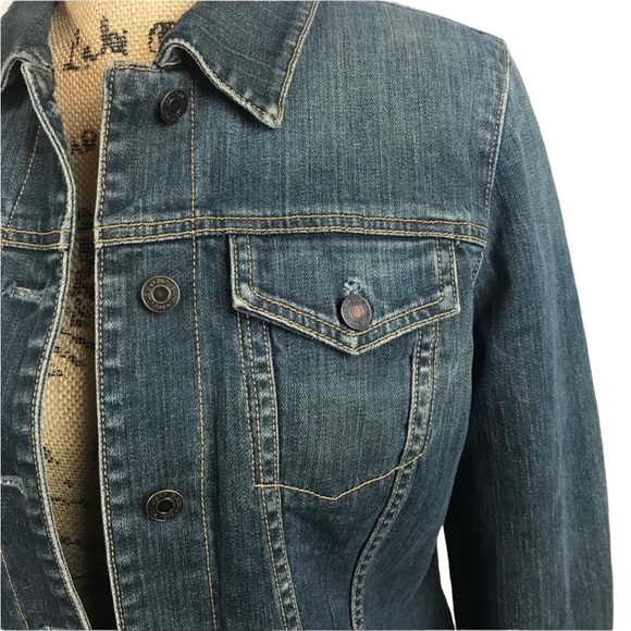 Vintage GAP Jean Jacket Fair Isle Wool Sweater Lining - Picture 7 of 10